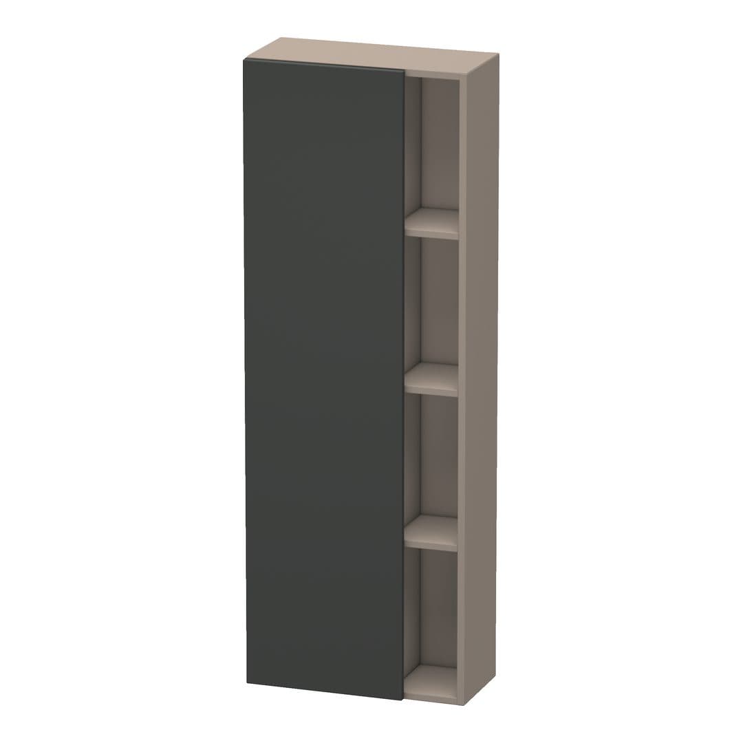 Duravit DuraStyle – Κολόνα Μπάνιου – 500 mm, 1 πόρτα, αριστερή, σώμα Basalte Matt, 500 x 240 x 1400 mm – Graphite Matt, Decor (DS1238L4943)
