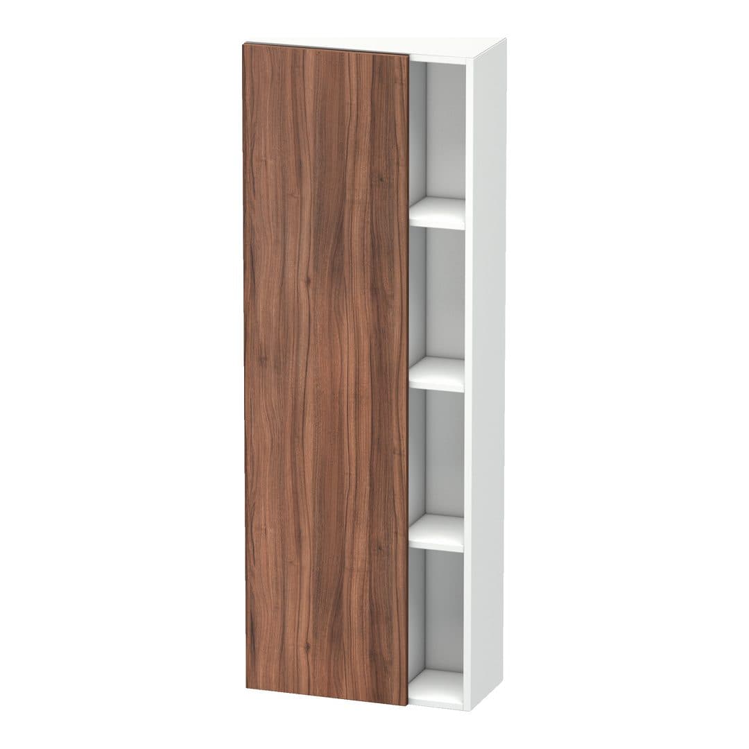 Duravit DuraStyle – Κολόνα Μπάνιου – 500 mm, 1 πόρτα, αριστερή, σώμα White Matt, 500 x 240 x 1400 mm – Walnut Matt, Decor (DS1238L7918)
