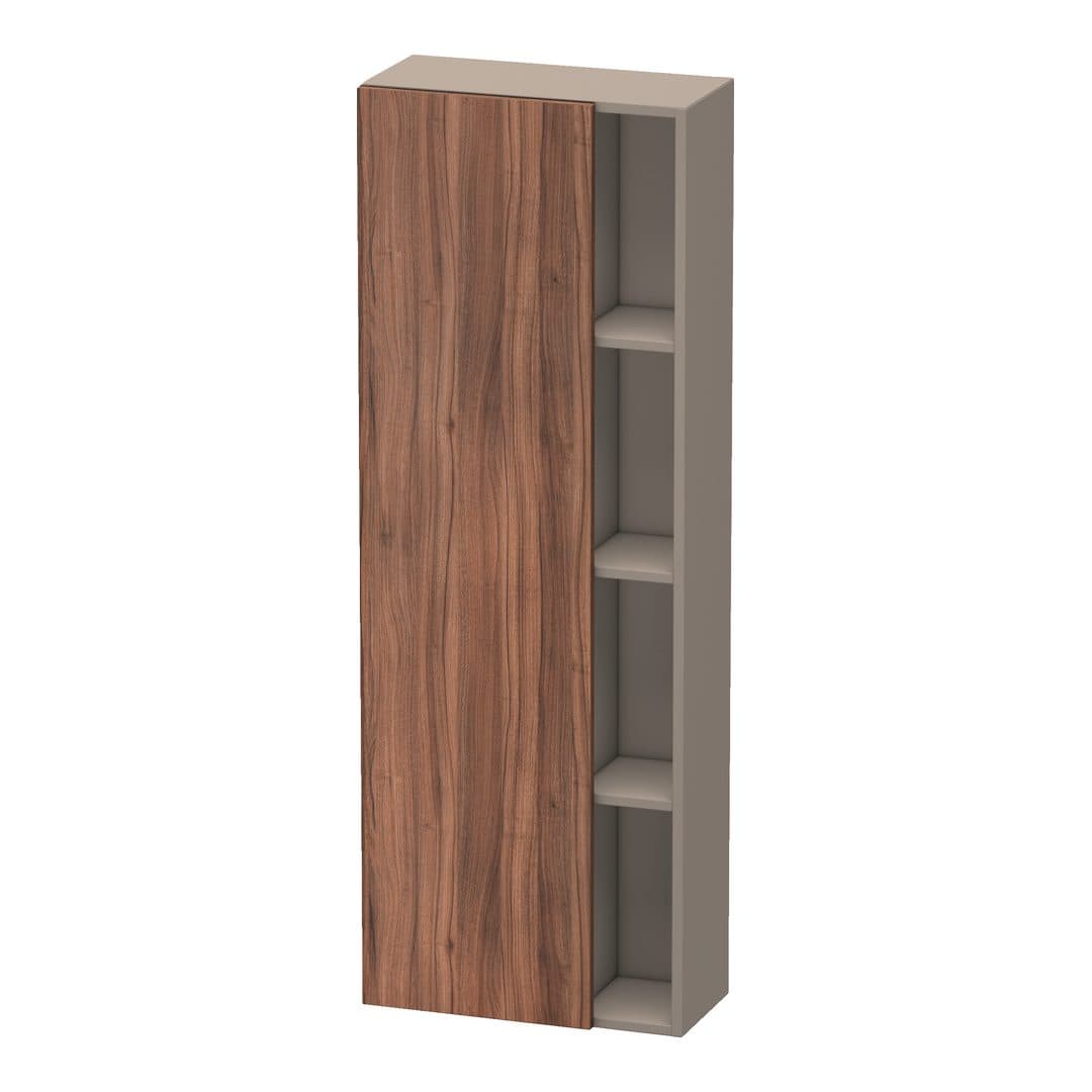 Duravit DuraStyle – Κολόνα Μπάνιου – 500 mm, 1 πόρτα, αριστερή, σώμα Basalte Matt, 500 x 240 x 1400 mm – Walnut Matt, Decor (DS1238L7943)