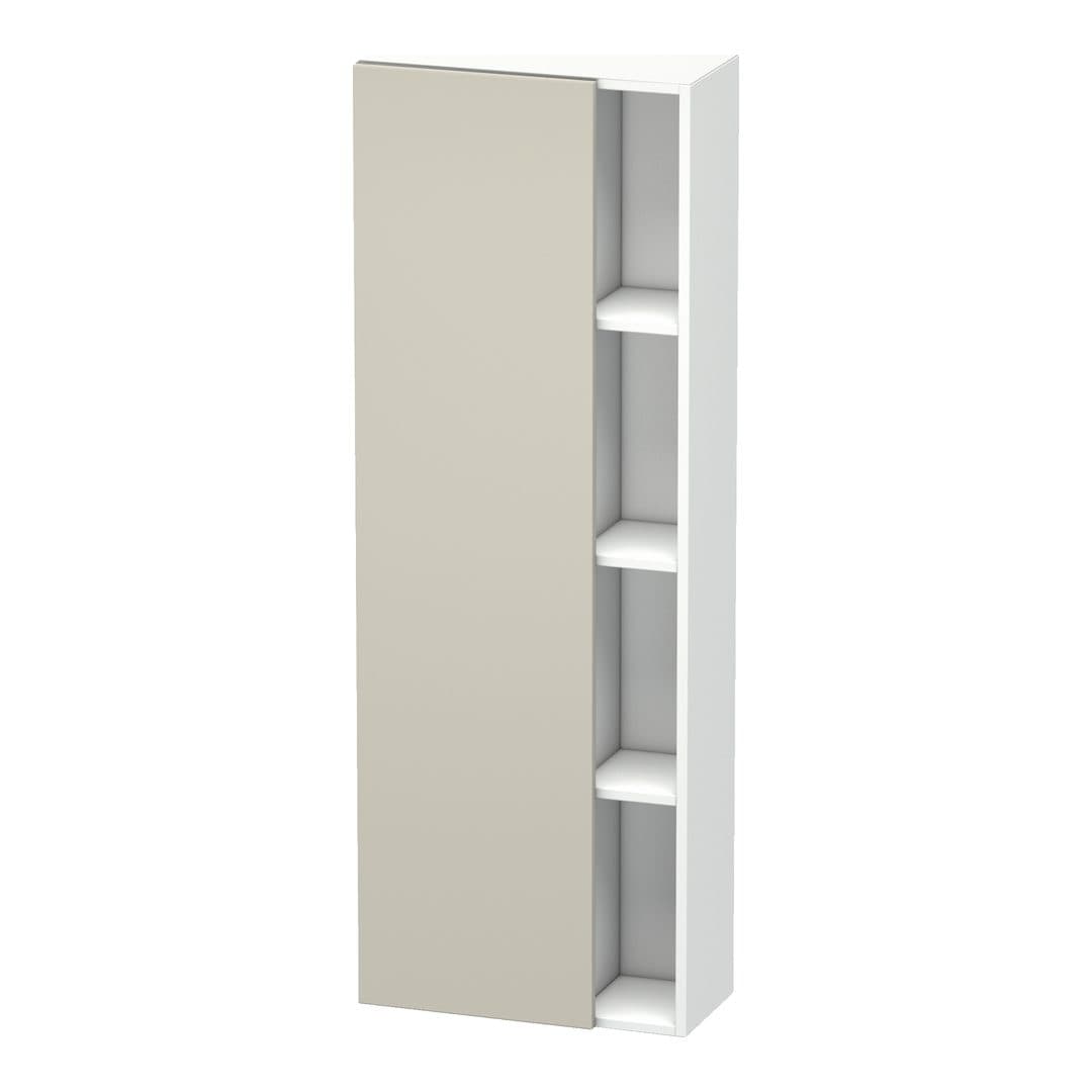 Duravit DuraStyle – Κολόνα Μπάνιου – 500 mm, 1 πόρτα, αριστερή, σώμα White Matt, 500 x 240 x 1400 mm – Taupe Matt, Decor (DS1238L9118)