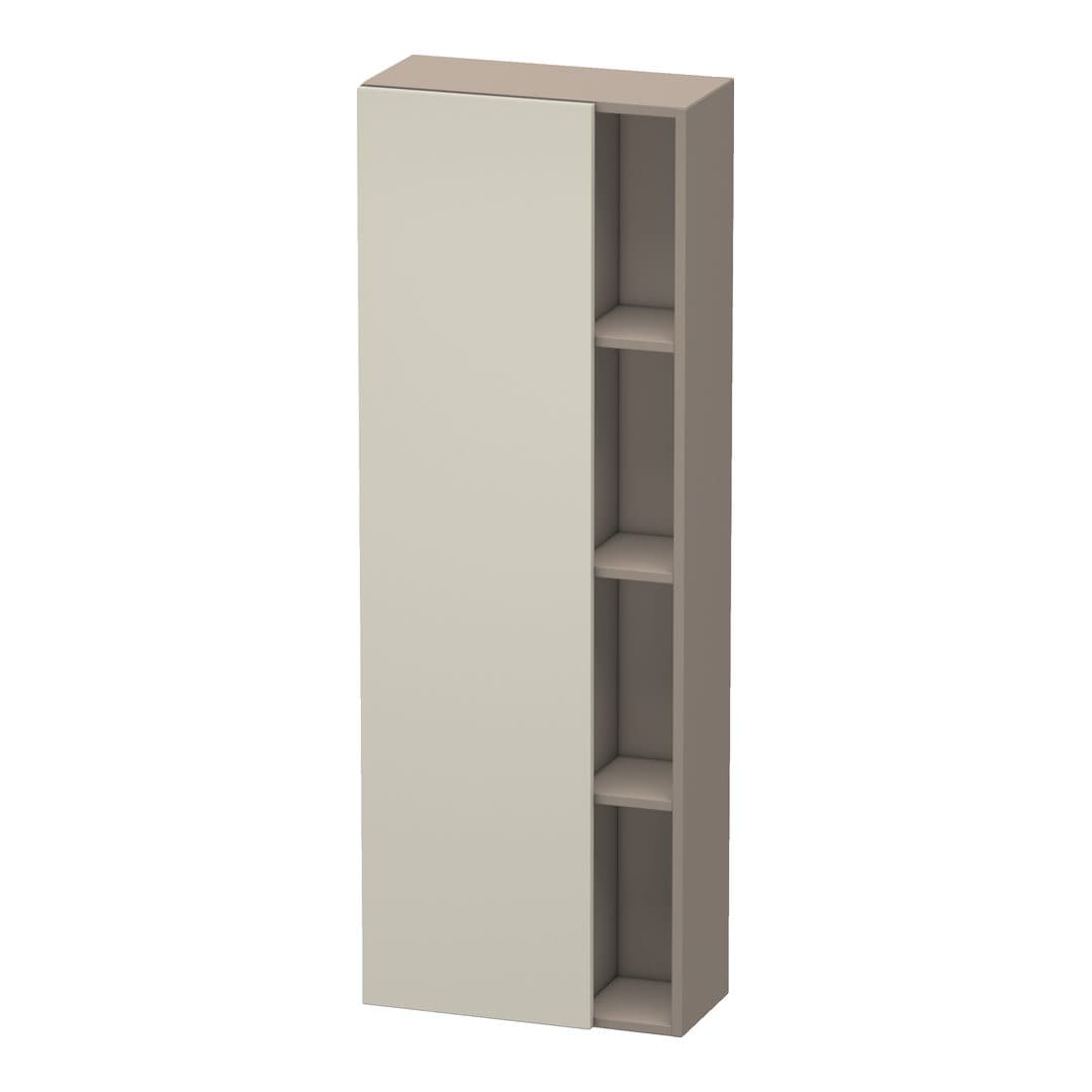 Duravit DuraStyle – Κολόνα Μπάνιου – 500 mm, 1 πόρτα, αριστερή, σώμα Basalte Matt, 500 x 240 x 1400 mm – Taupe Matt, Decor (DS1238L9143)