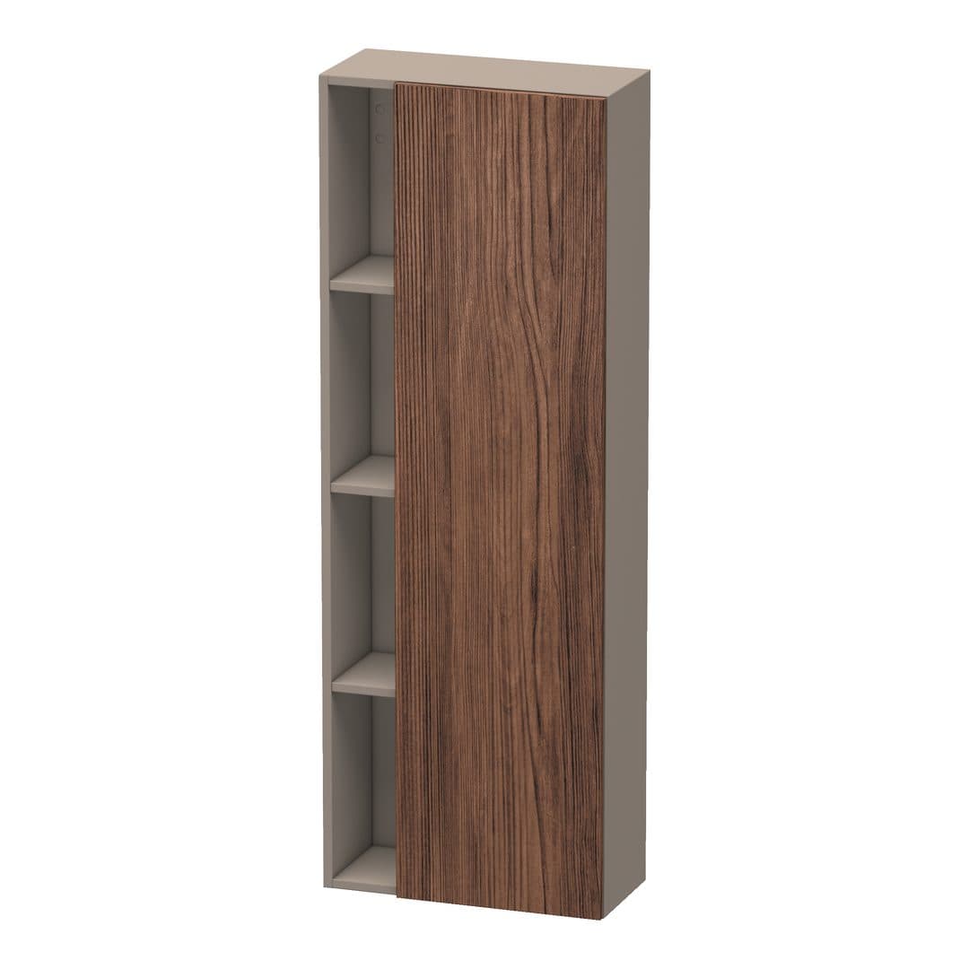 Duravit DuraStyle – Κολόνα Μπάνιου – 500 mm, 1 πόρτα, δεξιά, σώμα Basalte Matt, 500 x 240 x 1400 mm – Walnut dark Matt, Decor (DS1238R2143)