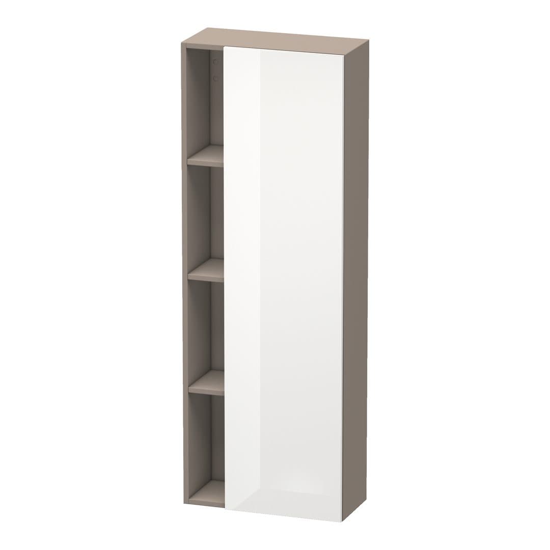 Duravit DuraStyle – Κολόνα Μπάνιου – 500 mm, 1 πόρτα, δεξιά, σώμα Basalte Matt, 500 x 240 x 1400 mm – White High Gloss, Decor (DS1238R2243)
