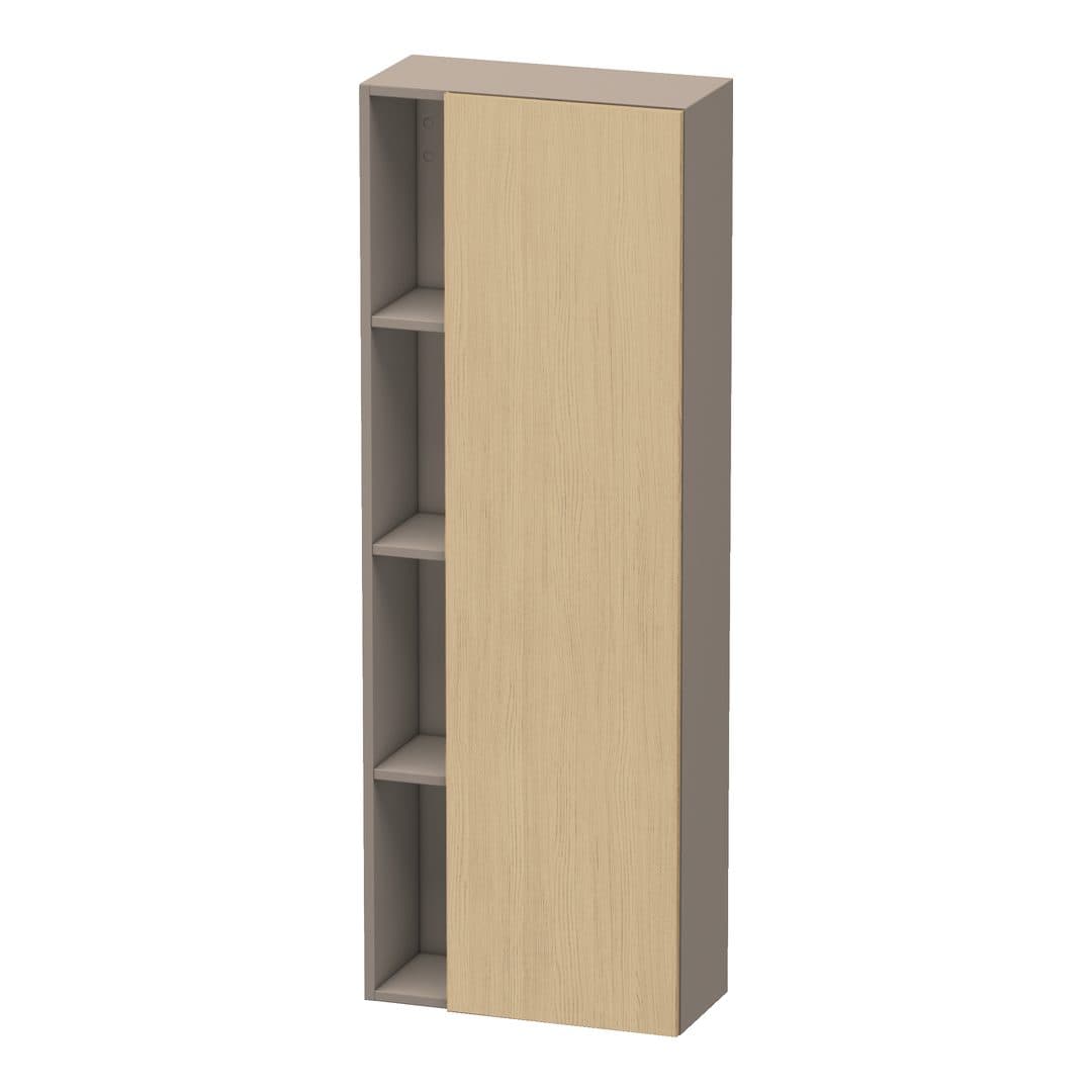 Duravit DuraStyle – Κολόνα Μπάνιου – 500 mm, 1 πόρτα, δεξιά, σώμα Basalte Matt, 500 x 240 x 1400 mm – Natural oak, Decor (DS1238R3043)