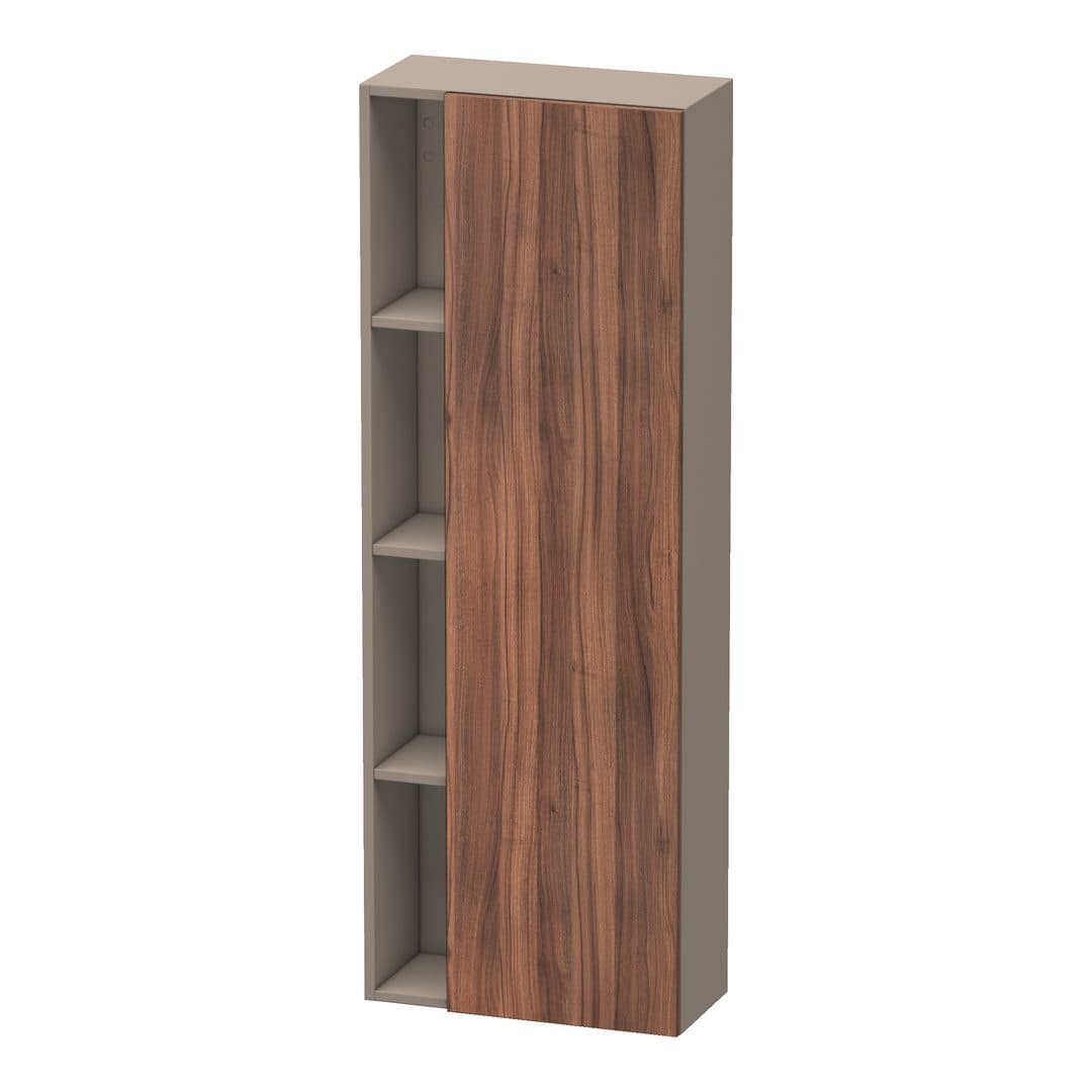 Duravit DuraStyle – Κολόνα Μπάνιου – 500 mm, 1 πόρτα, δεξιά, σώμα Basalte Matt, 500 x 240 x 1400 mm – Walnut Matt, Decor (DS1238R7943)