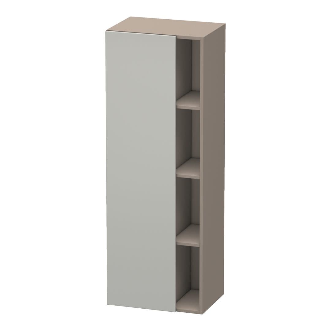 Duravit DuraStyle – Κολόνα Μπάνιου – 500 mm, 1 πόρτα, αριστερή, σώμα Basalte Matt, 500 x 360 x 1400 mm – Concrete grey Matt, Decor (DS1239L0743)