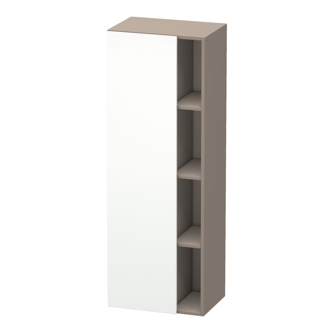 Duravit DuraStyle – Κολόνα Μπάνιου – 500 mm, 1 πόρτα, αριστερή, σώμα Basalte Matt, 500 x 360 x 1400 mm – White Matt, Decor (DS1239L1843)