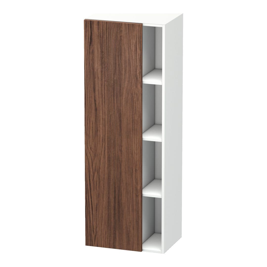 Duravit DuraStyle – Κολόνα Μπάνιου – 500 mm, 1 πόρτα, αριστερή, σώμα White Matt, 500 x 360 x 1400 mm – Walnut dark Matt, Decor (DS1239L2118)