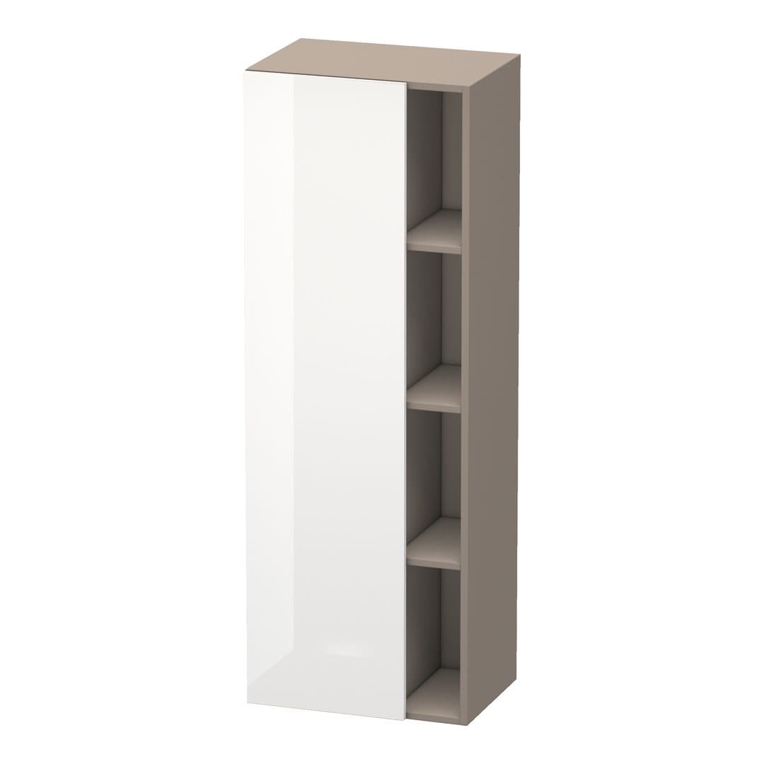 Duravit DuraStyle – Κολόνα Μπάνιου – 500 mm, 1 πόρτα, αριστερή, σώμα Basalte Matt, 500 x 360 x 1400 mm – White High Gloss, Decor (DS1239L2243)