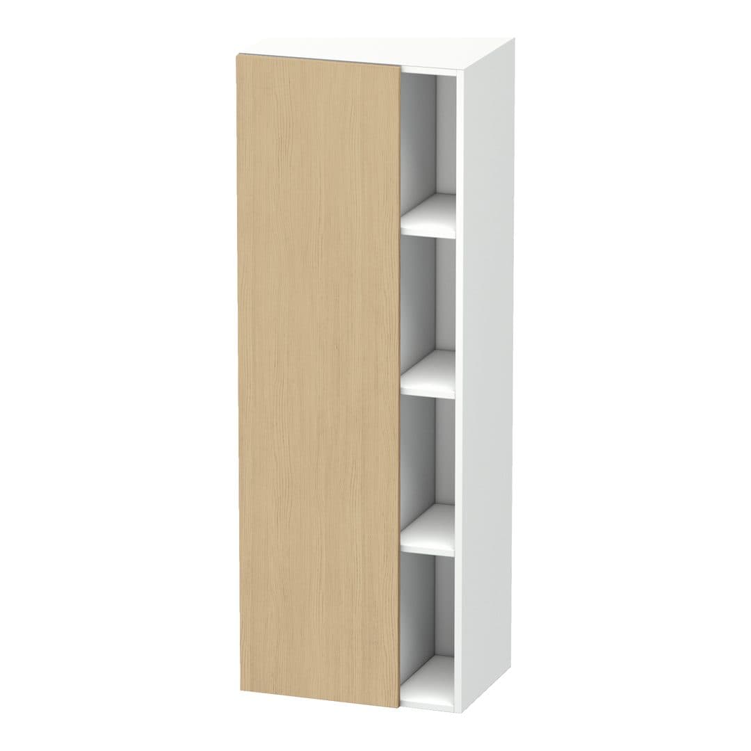 Duravit DuraStyle – Κολόνα Μπάνιου – 500 mm, 1 πόρτα, αριστερή, σώμα White Matt, 500 x 360 x 1400 mm – Natural oak, Decor (DS1239L3018)