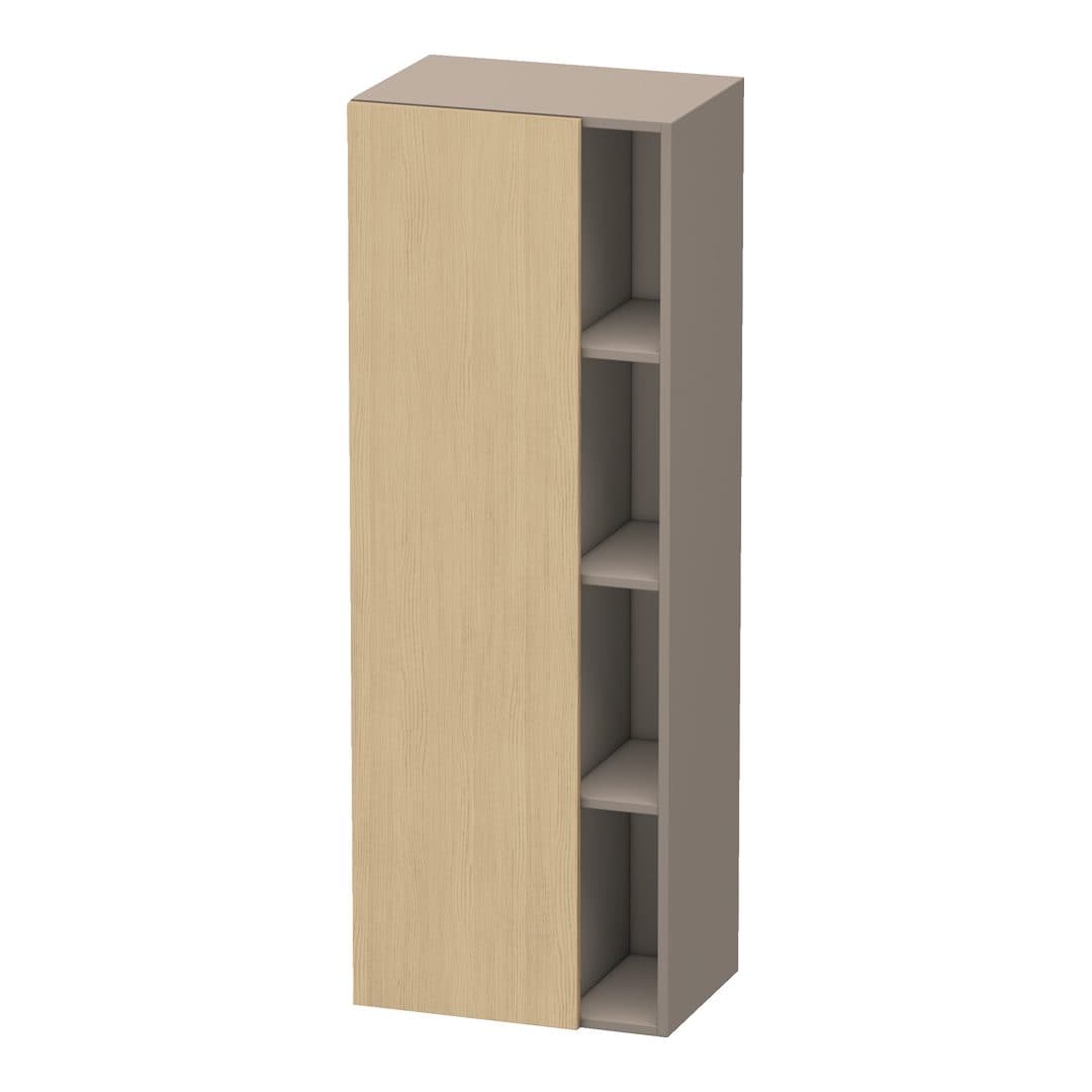 Duravit DuraStyle – Κολόνα Μπάνιου – 500 mm, 1 πόρτα, αριστερή, σώμα Basalte Matt, 500 x 360 x 1400 mm – Natural oak, Decor (DS1239L3043)