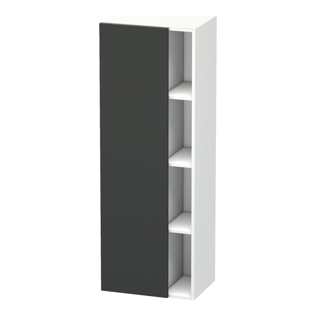 Duravit DuraStyle – Κολόνα Μπάνιου – 500 mm, 1 πόρτα, αριστερή, σώμα White Matt, 500 x 360 x 1400 mm – Graphite Matt, Decor (DS1239L4918)