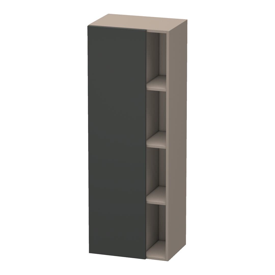 Duravit DuraStyle – Κολόνα Μπάνιου – 500 mm, 1 πόρτα, αριστερή, σώμα Basalte Matt, 500 x 360 x 1400 mm – Graphite Matt, Decor (DS1239L4943)