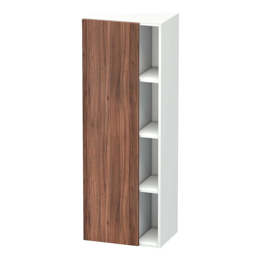 Duravit DuraStyle – Κολόνα Μπάνιου – 500 mm, 1 πόρτα, αριστερή, σώμα White Matt, 500 x 360 x 1400 mm – Walnut Matt, Decor (DS1239L7918)