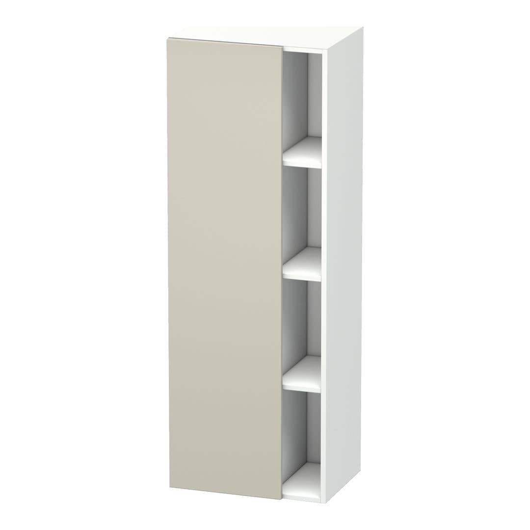 Duravit DuraStyle – Κολόνα Μπάνιου – 500 mm, 1 πόρτα, αριστερή, σώμα White Matt, 500 x 360 x 1400 mm – Taupe Matt, Decor (DS1239L9118)