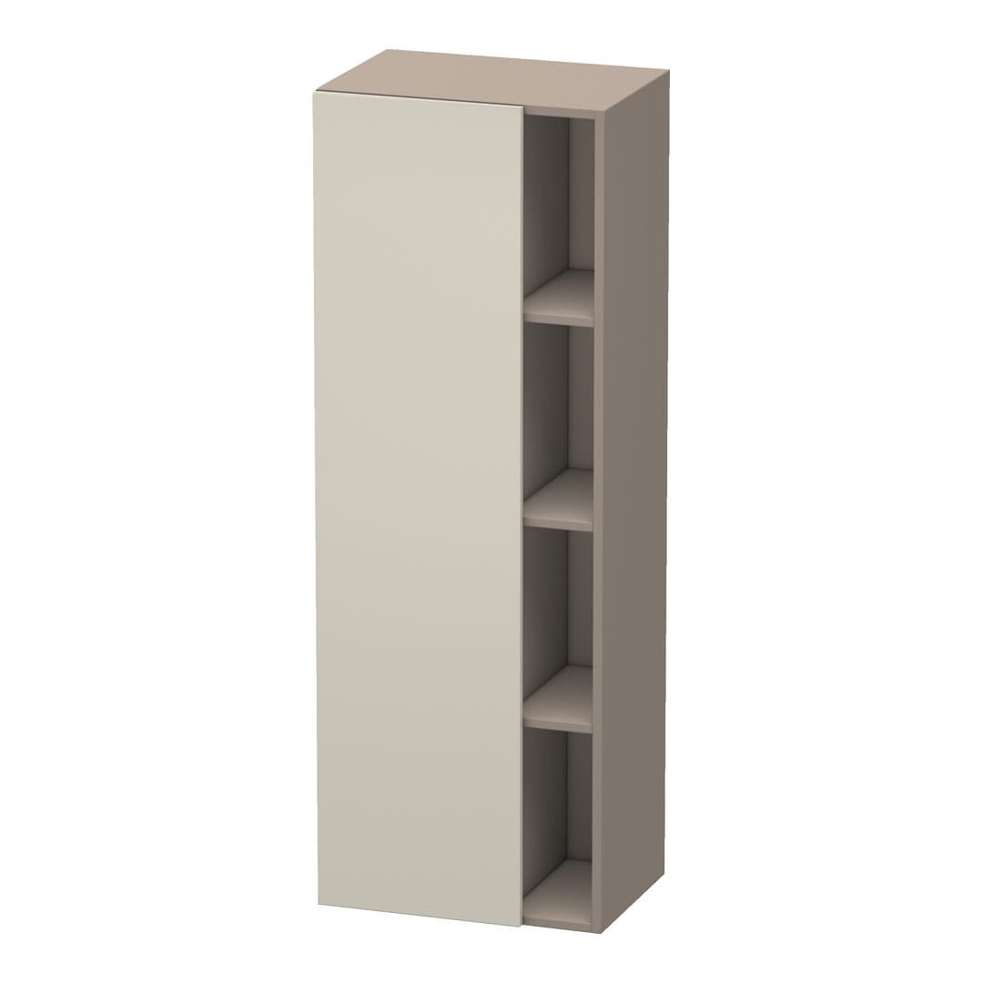 Duravit DuraStyle – Κολόνα Μπάνιου – 500 mm, 1 πόρτα, αριστερή, σώμα Basalte Matt, 500 x 360 x 1400 mm – Taupe Matt, Decor (DS1239L9143)