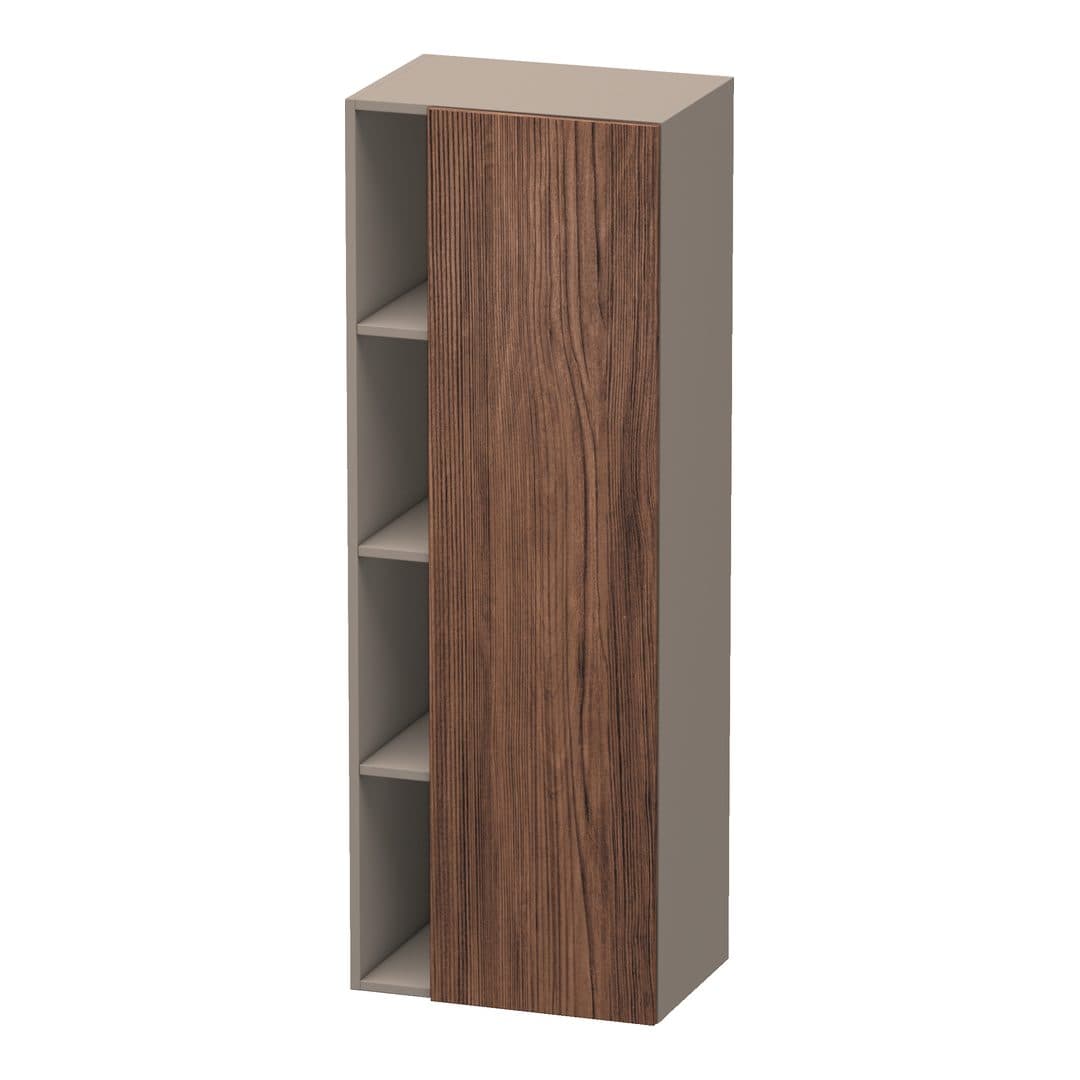 Duravit DuraStyle – Κολόνα Μπάνιου – 500 mm, 1 πόρτα, δεξιά, σώμα Basalte Matt, 500 x 360 x 1400 mm – Walnut dark Matt, Decor (DS1239R2143)