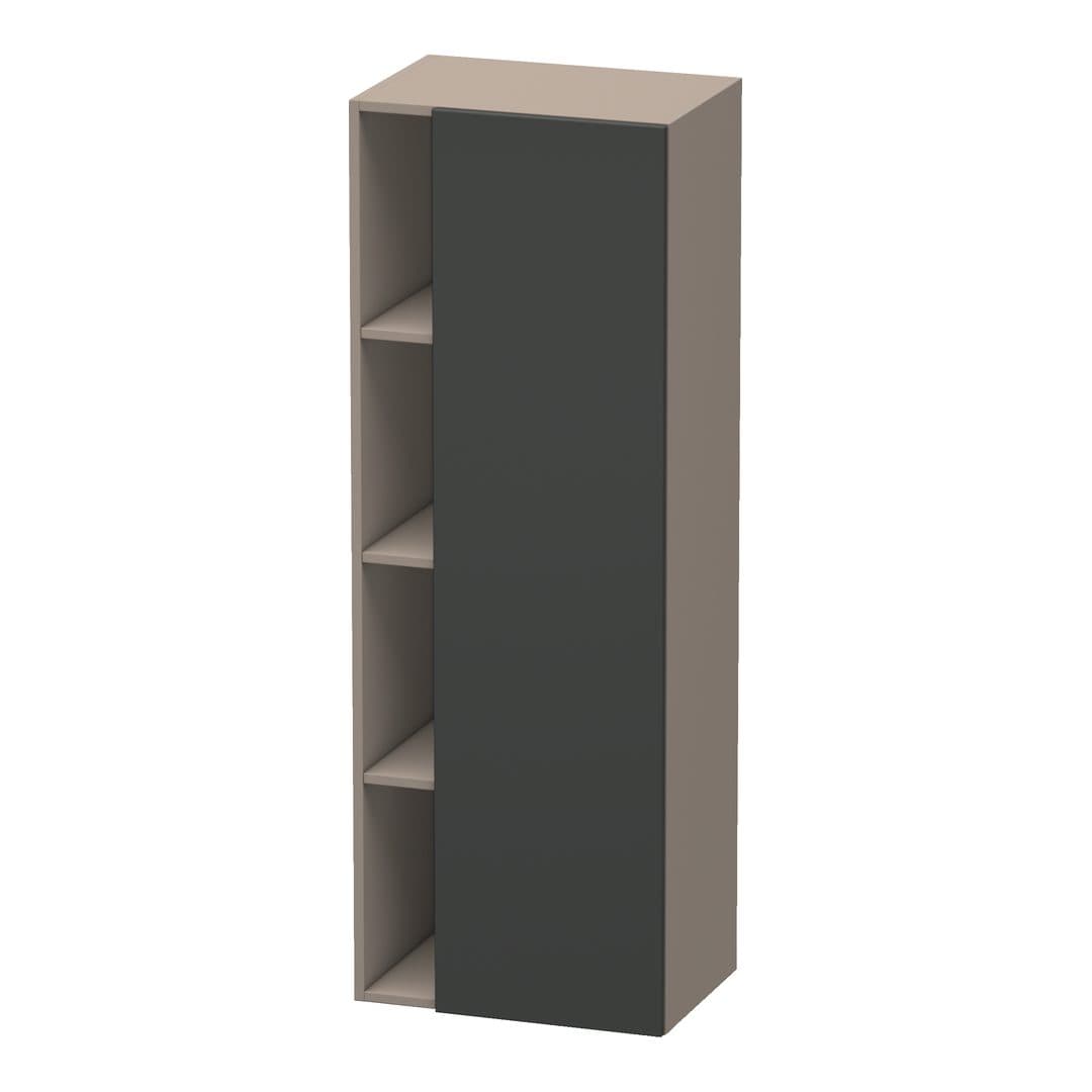 Duravit DuraStyle – Κολόνα Μπάνιου – 500 mm, 1 πόρτα, δεξιά, σώμα Basalte Matt, 500 x 360 x 1400 mm – Graphite Matt, Decor (DS1239R4943)