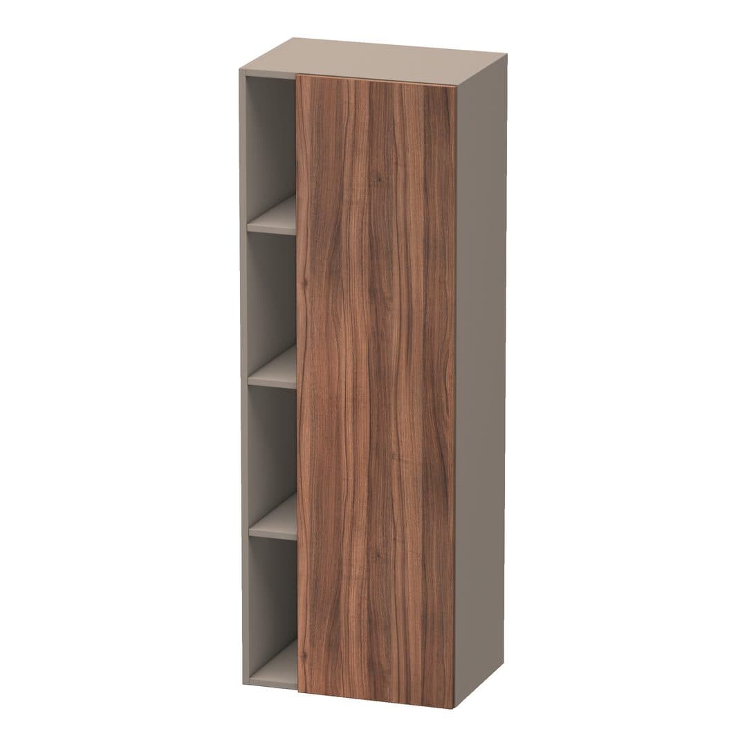 Duravit DuraStyle – Κολόνα Μπάνιου – 500 mm, 1 πόρτα, δεξιά, σώμα Basalte Matt, 500 x 360 x 1400 mm – Walnut Matt, Decor (DS1239R7943)