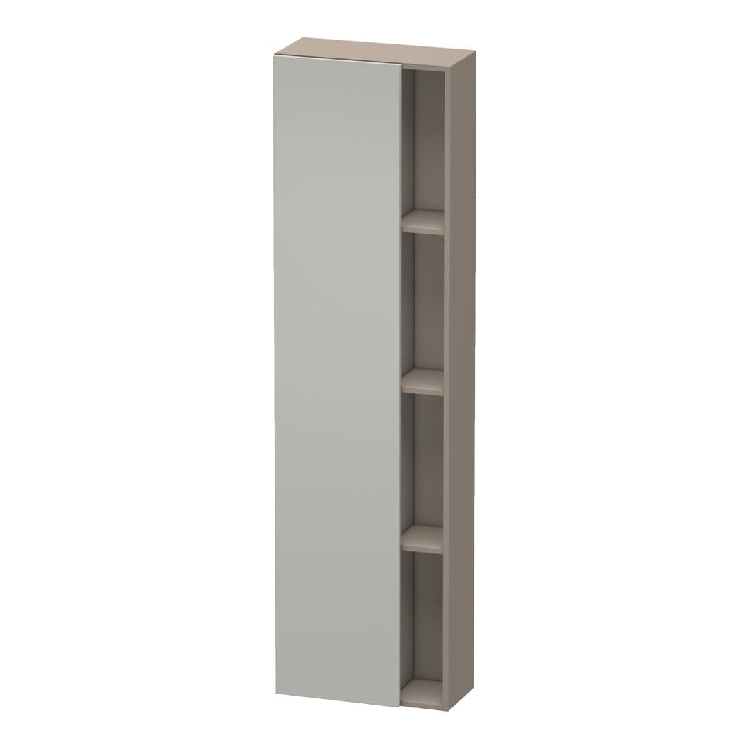Duravit DuraStyle – Κολόνα Μπάνιου – 500 mm, 1 πόρτα, αριστερή, σώμα Basalte Matt, 500 x 240 x 1800 mm – Concrete grey Matt, Decor (DS1248L0743)