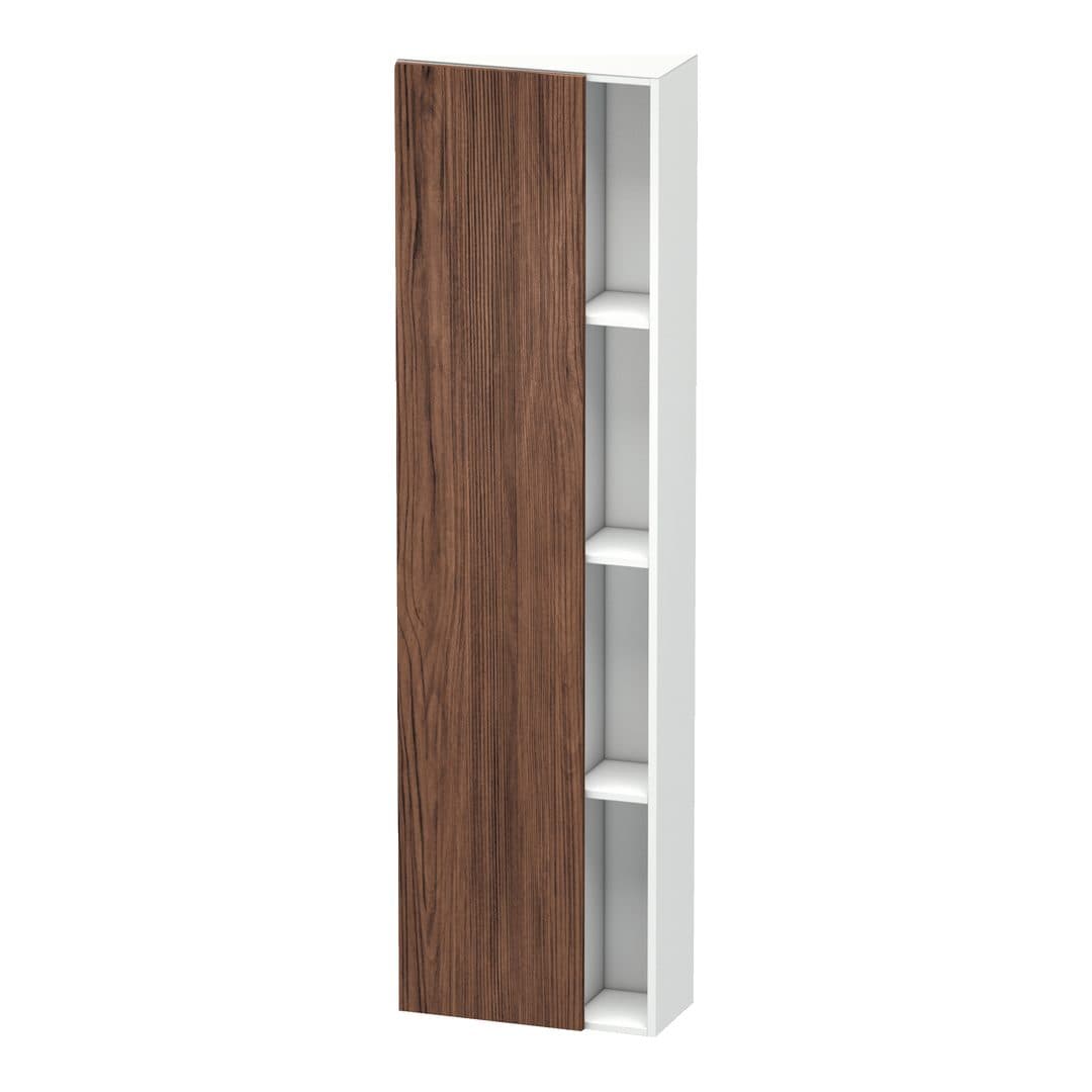 Duravit DuraStyle – Κολόνα Μπάνιου – 500 mm, 1 πόρτα, αριστερή, σώμα White Matt, 500 x 240 x 1800 mm – Walnut dark Matt, Decor (DS1248L2118)