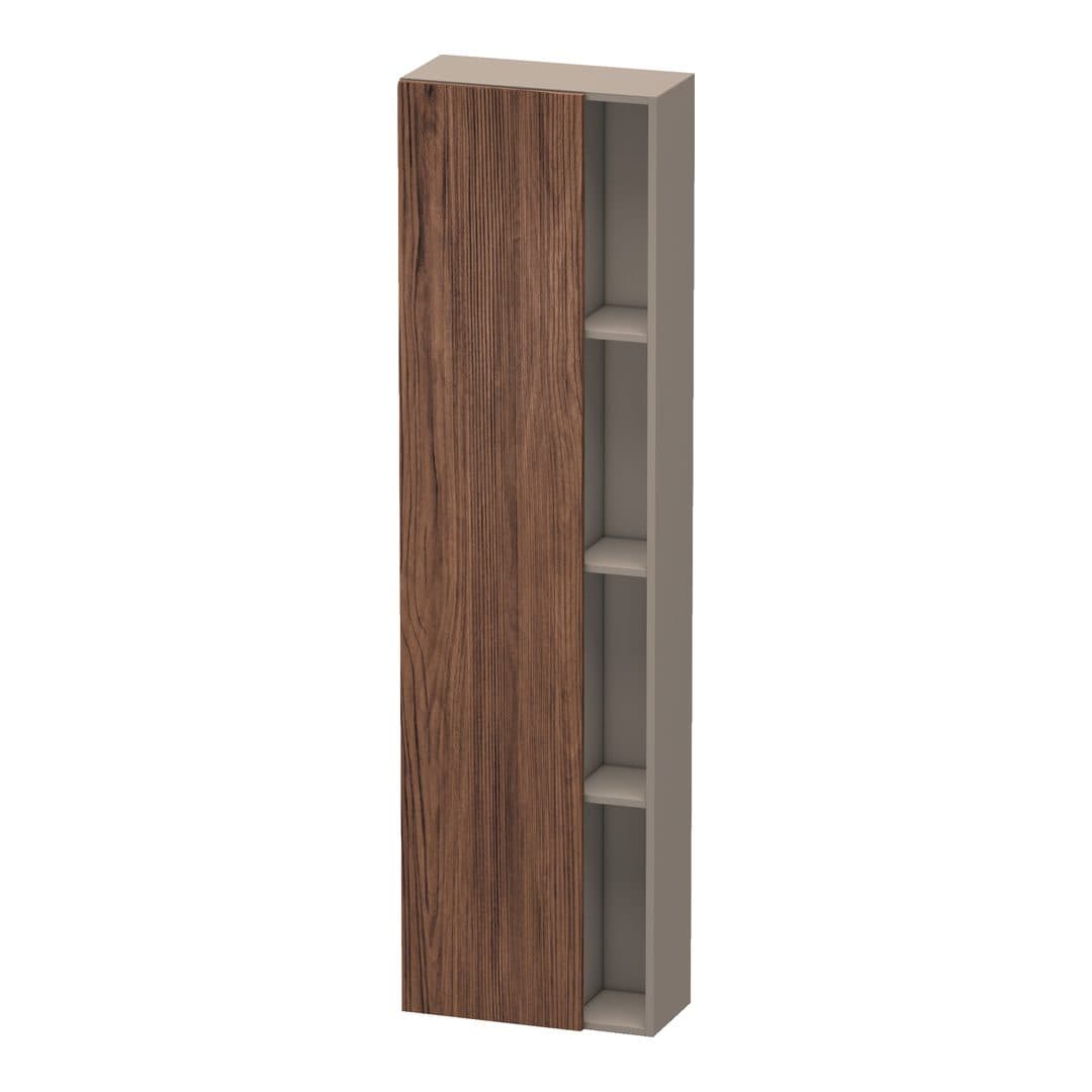 Duravit DuraStyle – Κολόνα Μπάνιου – 500 mm, 1 πόρτα, αριστερή, σώμα Basalte Matt, 500 x 240 x 1800 mm – Walnut dark Matt, Decor (DS1248L2143)