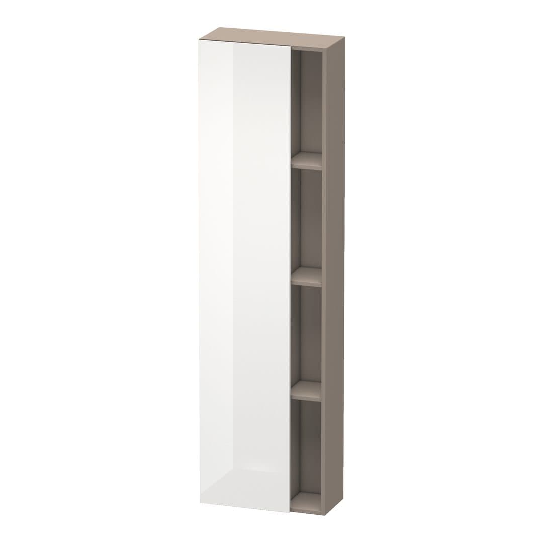 Duravit DuraStyle – Κολόνα Μπάνιου – 500 mm, 1 πόρτα, αριστερή, σώμα Basalte Matt, 500 x 240 x 1800 mm – White High Gloss, Decor (DS1248L2243)