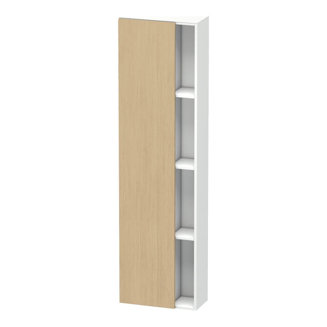 Duravit DuraStyle – Κολόνα Μπάνιου – 500 mm, 1 πόρτα, αριστερή, σώμα White Matt, 500 x 240 x 1800 mm – Natural oak, Decor (DS1248L3018)