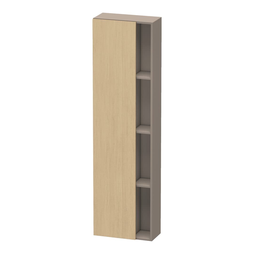 Duravit DuraStyle – Κολόνα Μπάνιου – 500 mm, 1 πόρτα, αριστερή, σώμα Basalte Matt, 500 x 240 x 1800 mm – Natural oak, Decor (DS1248L3043)