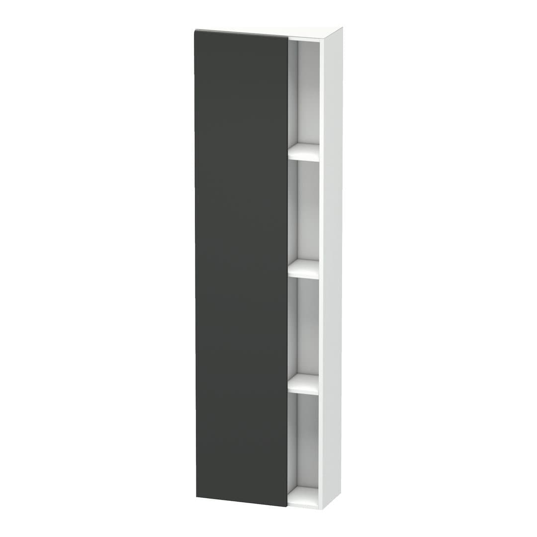 Duravit DuraStyle – Κολόνα Μπάνιου – 500 mm, 1 πόρτα, αριστερή, σώμα White Matt, 500 x 240 x 1800 mm – Graphite Matt, Decor (DS1248L4918)