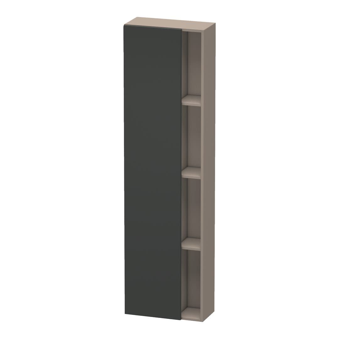 Duravit DuraStyle – Κολόνα Μπάνιου – 500 mm, 1 πόρτα, αριστερή, σώμα Basalte Matt, 500 x 240 x 1800 mm – Graphite Matt, Decor (DS1248L4943)