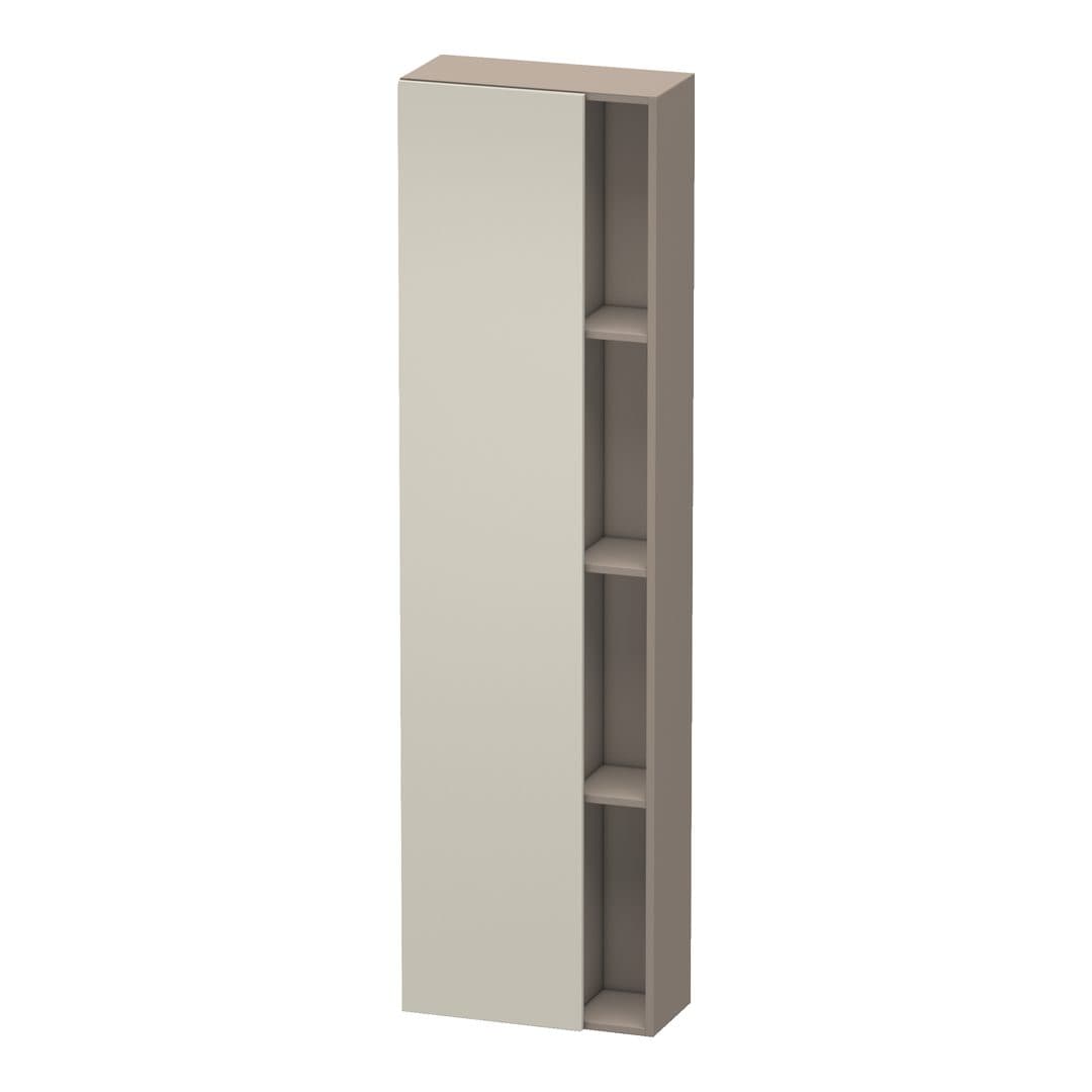 Duravit DuraStyle – Κολόνα Μπάνιου – 500 mm, 1 πόρτα, αριστερή, σώμα Basalte Matt, 500 x 240 x 1800 mm – Taupe Matt, Decor (DS1248L9143)