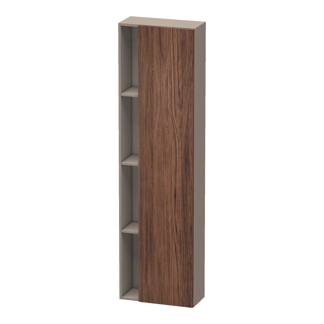 Duravit DuraStyle – Κολόνα Μπάνιου – 500 mm, 1 πόρτα, δεξιά, σώμα Basalte Matt, 500 x 240 x 1800 mm – Walnut dark Matt, Decor (DS1248R2143)