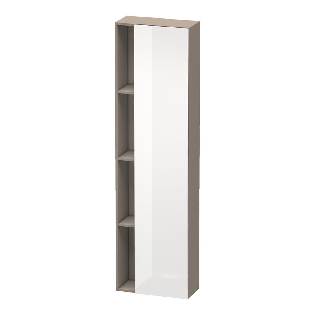 Duravit DuraStyle – Κολόνα Μπάνιου – 500 mm, 1 πόρτα, δεξιά, σώμα Basalte Matt, 500 x 240 x 1800 mm – White High Gloss, Decor (DS1248R2243)