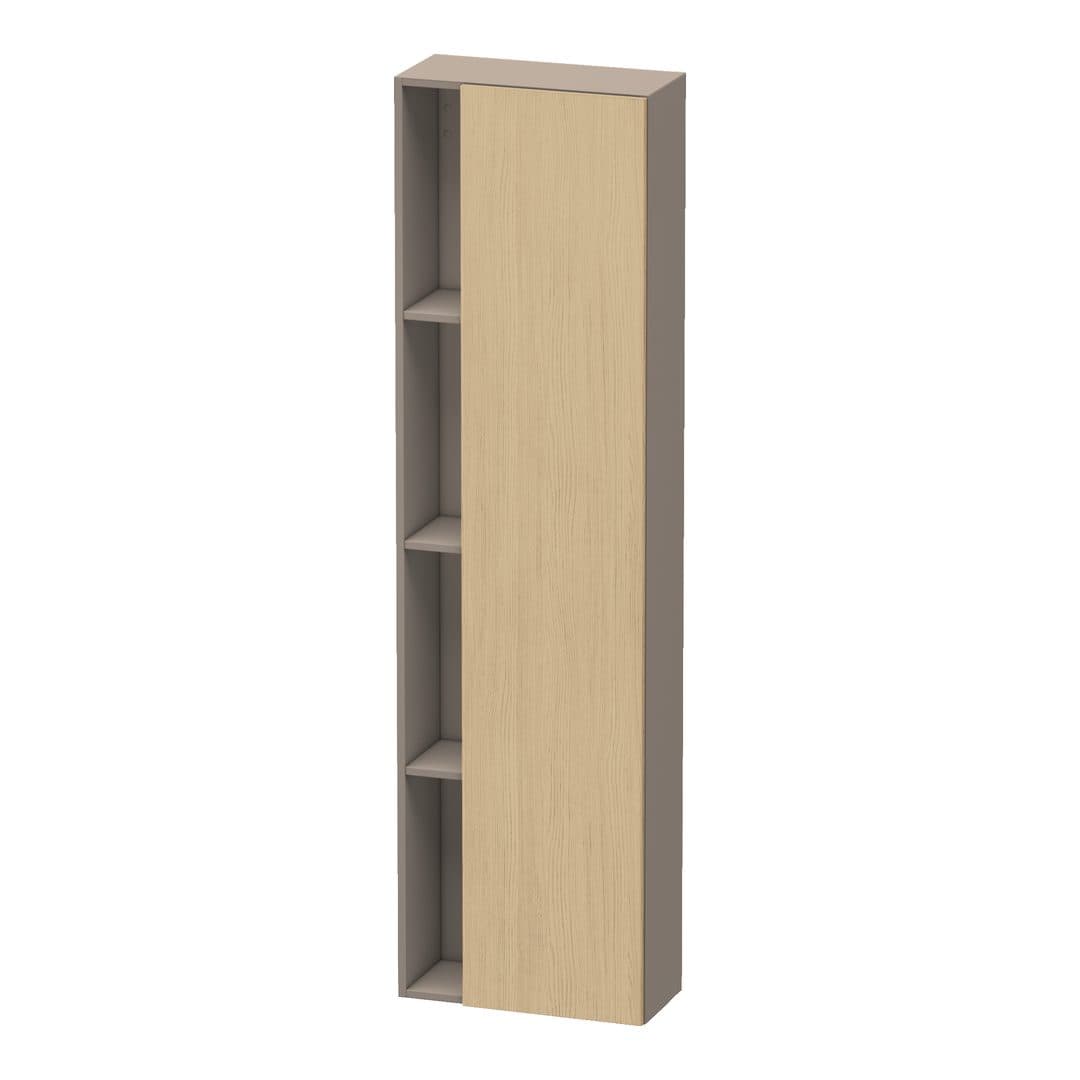 Duravit DuraStyle – Κολόνα Μπάνιου – 500 mm, 1 πόρτα, δεξιά, σώμα Basalte Matt, 500 x 240 x 1800 mm – Natural oak, Decor (DS1248R3043)