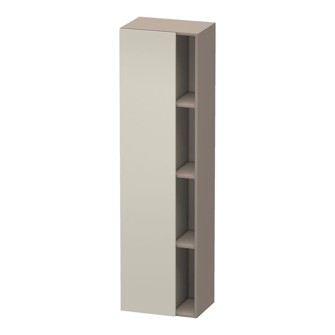 Duravit DuraStyle – Κολόνα Μπάνιου – 500 mm, 1 πόρτα, αριστερή, σώμα Basalte Matt, 500 x 360 x 1800 mm – Taupe Matt, Decor (DS1249L9143)