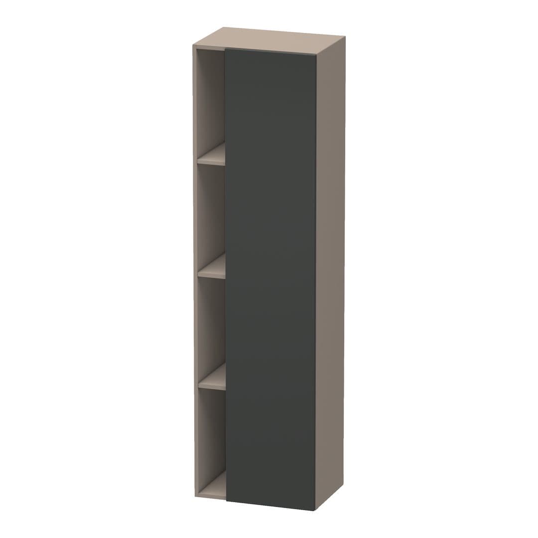 Duravit DuraStyle – Κολόνα Μπάνιου – 500 mm, 1 πόρτα, δεξιά, σώμα Basalte Matt, 500 x 360 x 1800 mm – Graphite Matt, Decor (DS1249R4943)