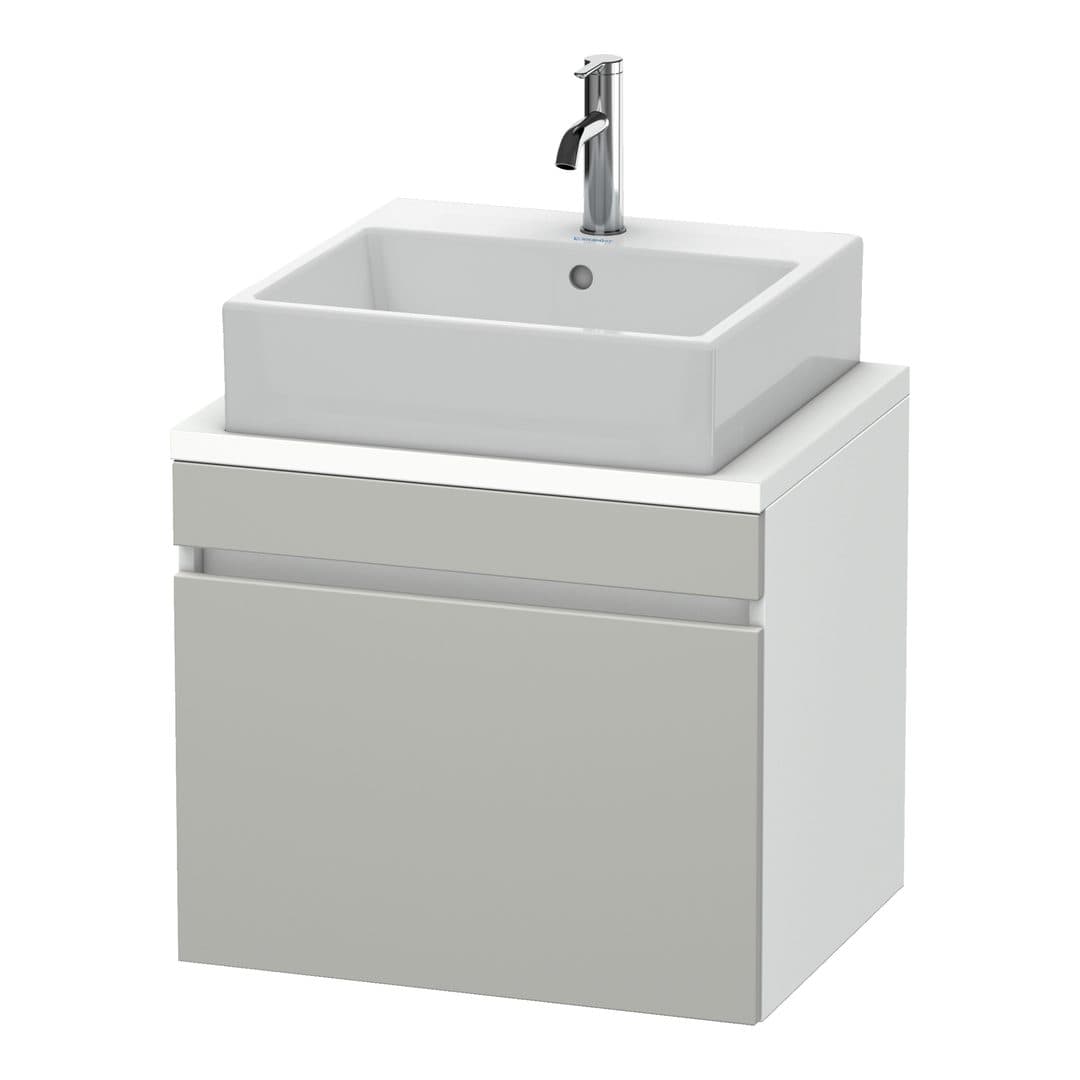 Duravit DuraStyle – Έπιπλο Νιπτήρα – 600 mm, για κονσόλα, 1 συρτάρι, νιπτήρας κέντρο, σώμα White Matt, Compact – Concrete grey Matt, Decor (DS530000718)
