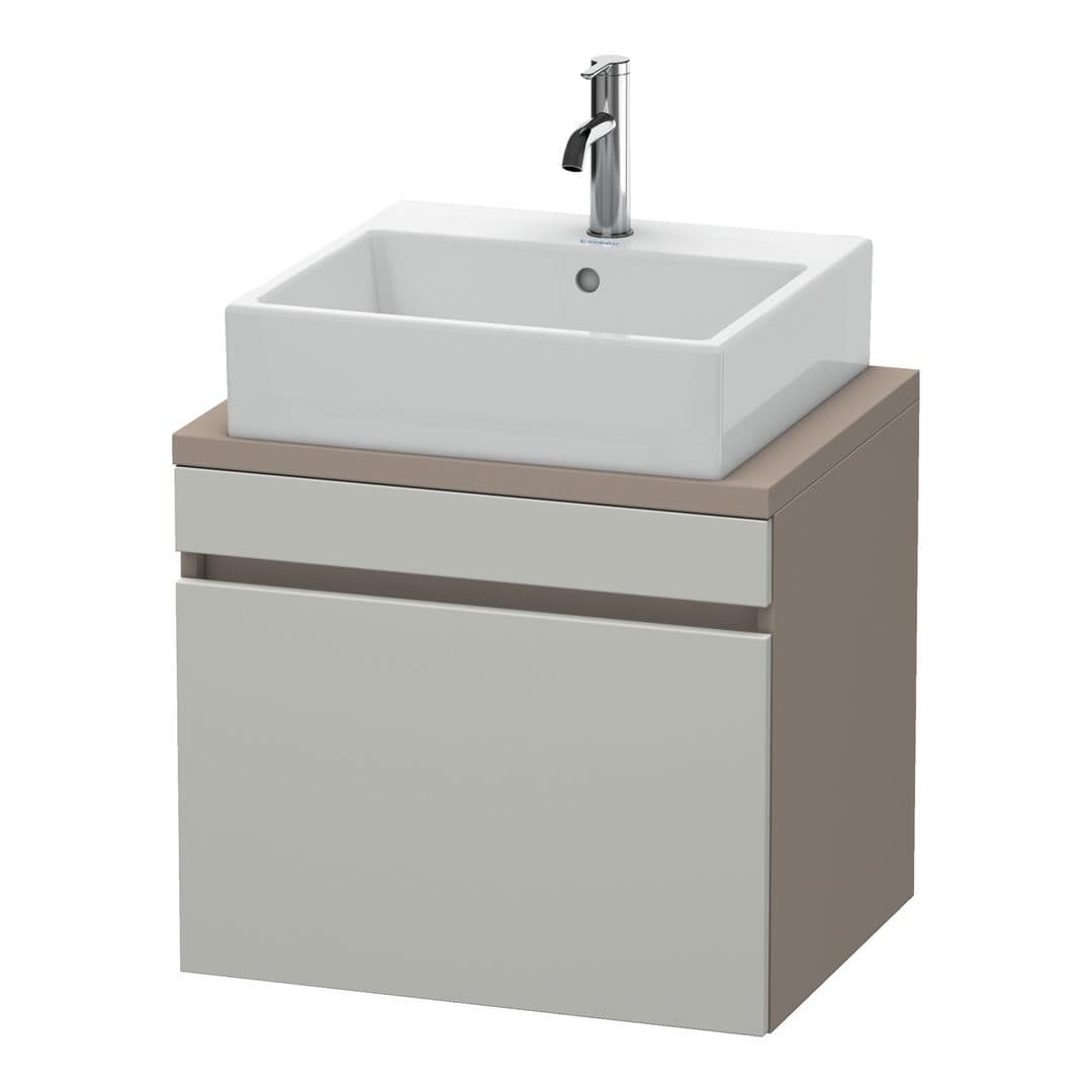 Duravit DuraStyle – Έπιπλο Νιπτήρα – 600 mm, για κονσόλα, 1 συρτάρι, νιπτήρας κέντρο, σώμα Basalte Matt, Compact – Concrete grey Matt, Decor (DS530000743)