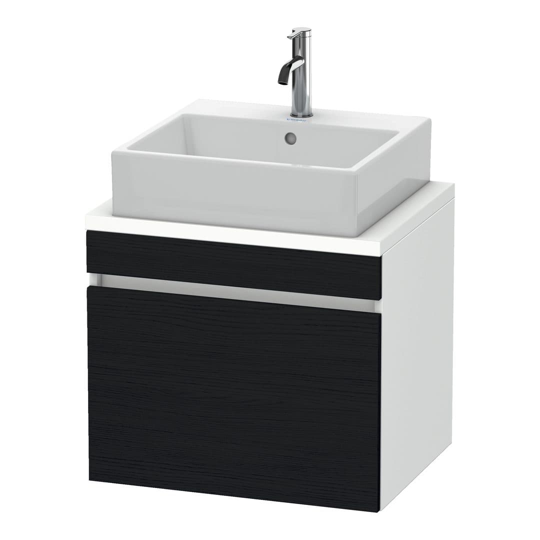 Duravit DuraStyle – Έπιπλο Νιπτήρα – 600 mm, για κονσόλα, 1 συρτάρι, νιπτήρας κέντρο, σώμα White Matt, Compact – Black oak Matt, Decor (DS530001618)