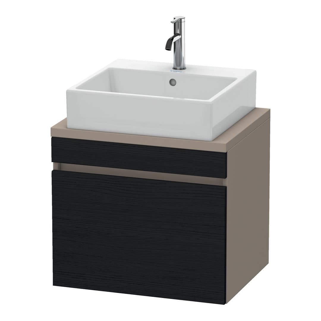 Duravit DuraStyle – Έπιπλο Νιπτήρα – 600 mm, για κονσόλα, 1 συρτάρι, νιπτήρας κέντρο, σώμα Basalte Matt, Compact – Black oak Matt, Decor (DS530001643)