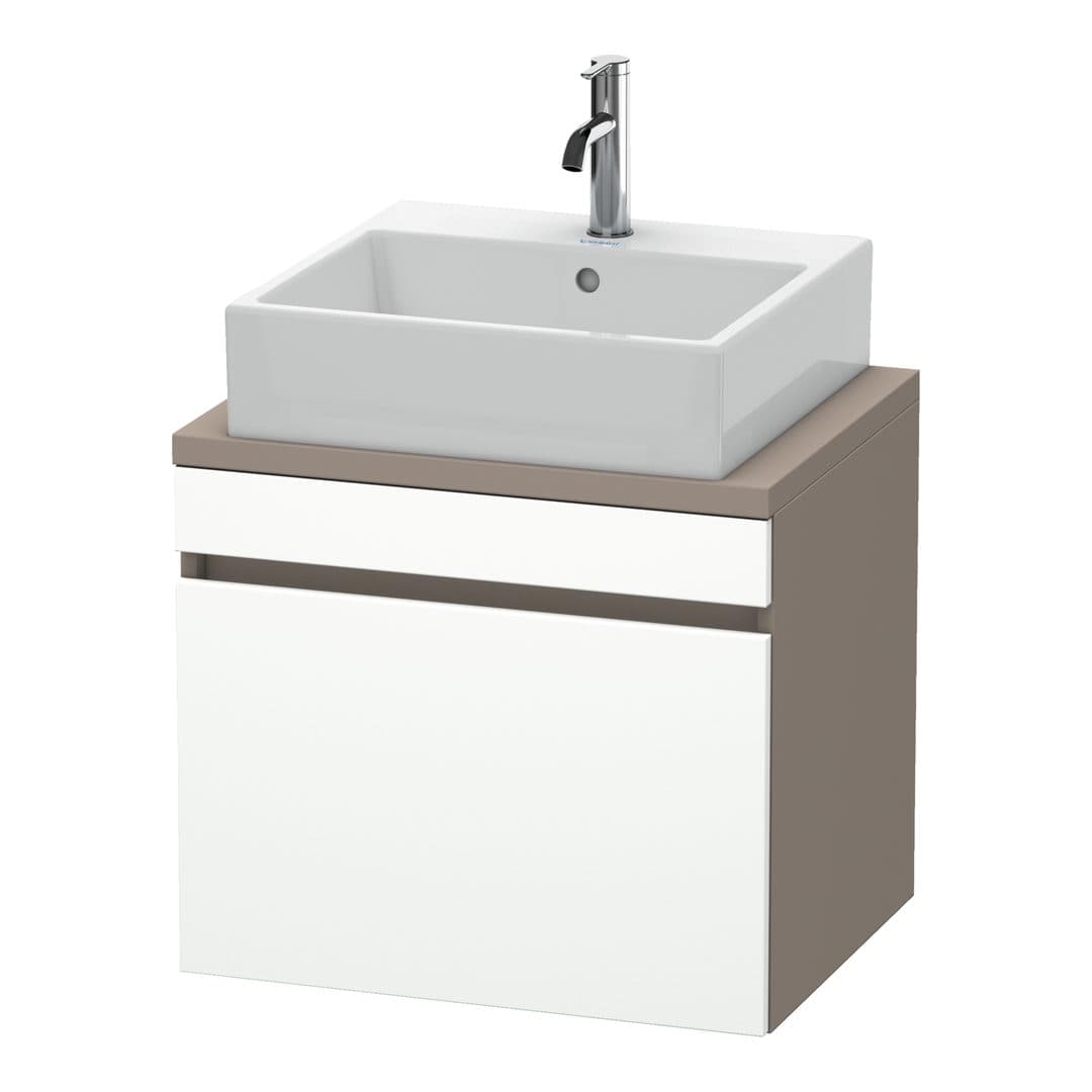 Duravit DuraStyle – Έπιπλο Νιπτήρα – 600 mm, για κονσόλα, 1 συρτάρι, νιπτήρας κέντρο, σώμα Basalte Matt, Compact – White Matt, Decor (DS530001843)