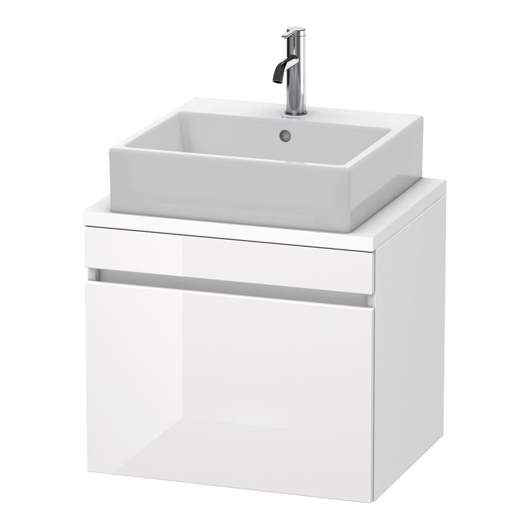 Duravit DuraStyle – Έπιπλο Νιπτήρα – 600 mm, για κονσόλα, 1 συρτάρι, νιπτήρας κέντρο, Compact, White Matt – White High Gloss, Decor (DS530002218)