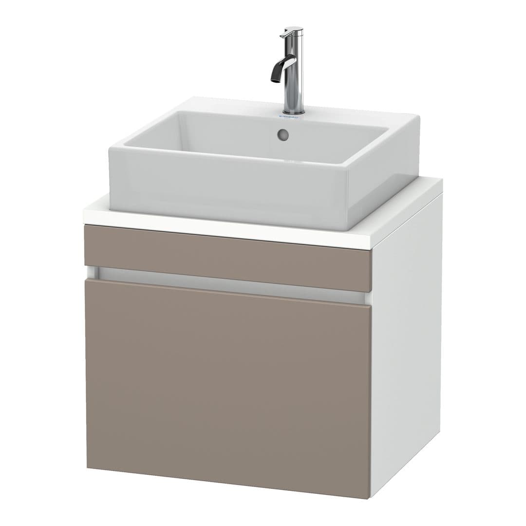 Duravit DuraStyle – Έπιπλο Νιπτήρα – 600 mm, για κονσόλα, 1 συρτάρι, νιπτήρας κέντρο, σώμα White Matt, Compact – Basalte Matt, Decor (DS530004318)