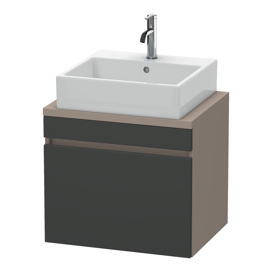 Duravit DuraStyle – Έπιπλο Νιπτήρα – 600 mm, για κονσόλα, 1 συρτάρι, νιπτήρας κέντρο, σώμα Basalte Matt, Compact – Graphite Matt, Decor (DS530004943)