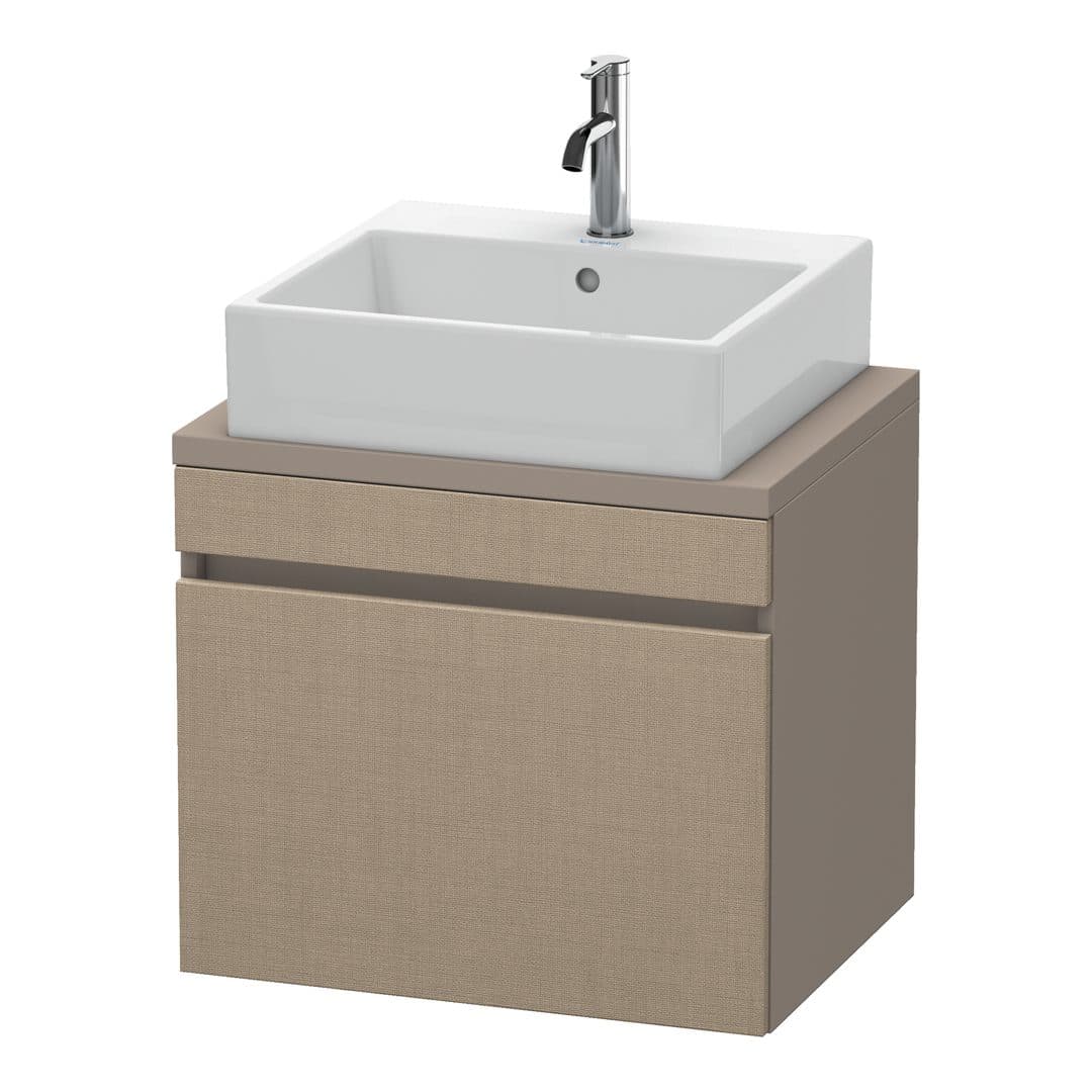 Duravit DuraStyle – Έπιπλο Νιπτήρα – 600 mm, για κονσόλα, 1 συρτάρι, νιπτήρας κέντρο, σώμα Basalte Matt, Compact – Linen Matt, Decor (DS530007543)