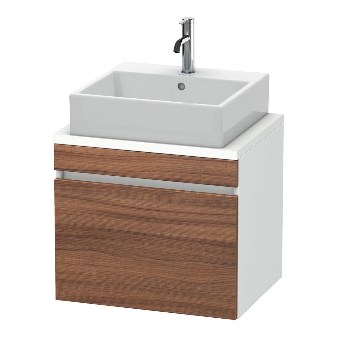 Duravit DuraStyle – Έπιπλο Νιπτήρα – 600 mm, για κονσόλα, 1 συρτάρι, νιπτήρας κέντρο, σώμα White Matt, Compact – Walnut Matt, Decor (DS530007918)