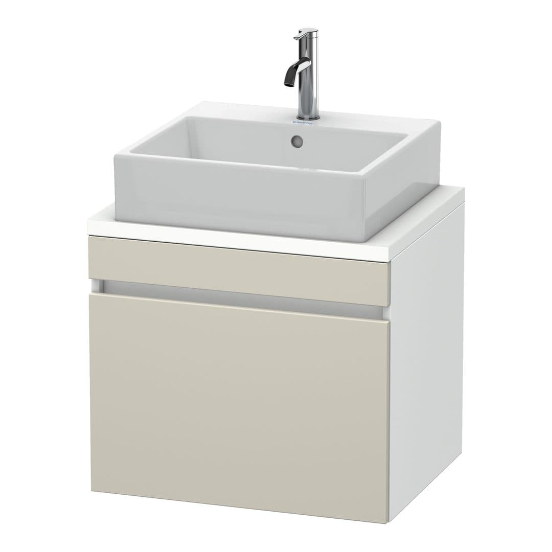 Duravit DuraStyle – Έπιπλο Νιπτήρα – 600 mm, για κονσόλα, 1 συρτάρι, νιπτήρας κέντρο, σώμα White Matt, Compact – Taupe Matt, Decor (DS530009118)