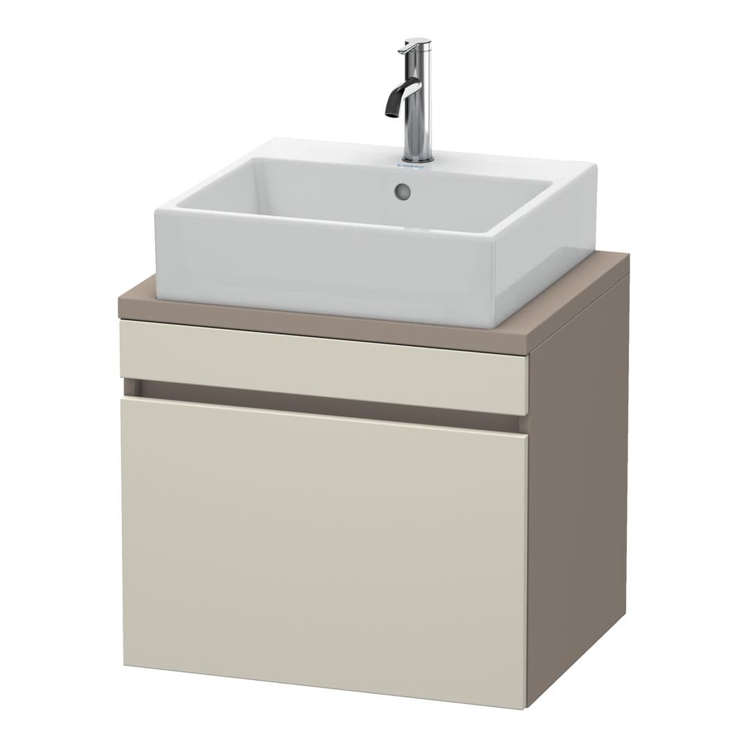 Duravit DuraStyle – Έπιπλο Νιπτήρα – 600 mm, για κονσόλα, 1 συρτάρι, νιπτήρας κέντρο, σώμα Basalte Matt, Compact – Taupe Matt, Decor (DS530009143)