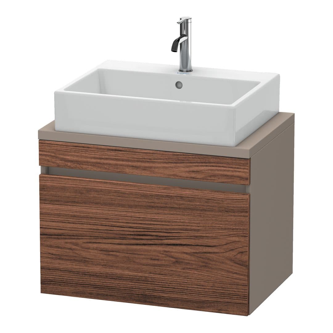 Duravit DuraStyle – Έπιπλο Νιπτήρα – 700 mm, για κονσόλα, 1 συρτάρι, νιπτήρας κέντρο, σώμα Basalte Matt, Compact – Walnut dark Matt, Decor (DS530102143)